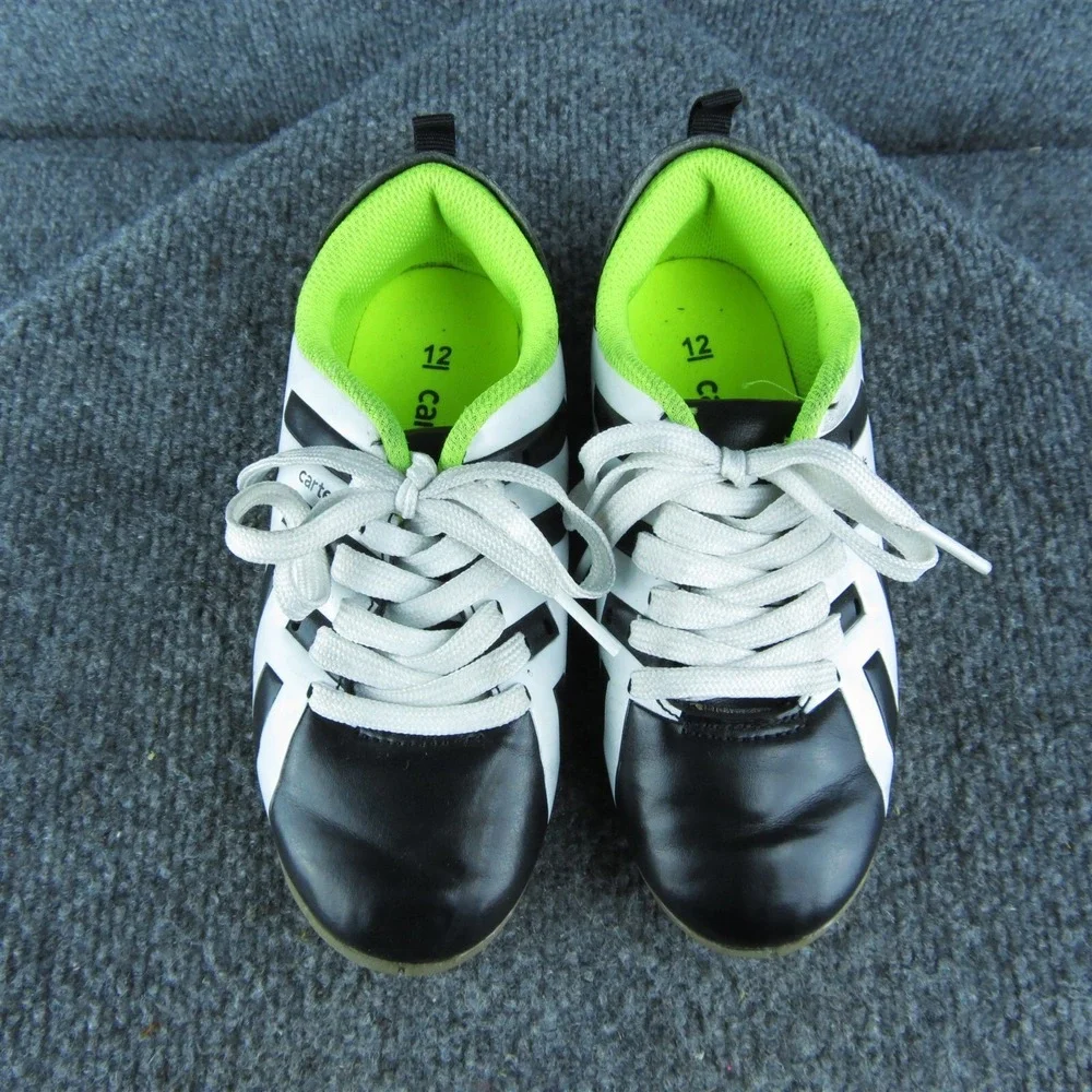 Carter's‎ Boys Sneaker Size T 12 Medium Shoes Black Synthetic Lace Up